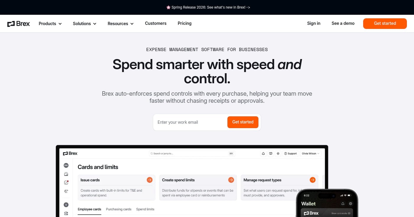 Brex expense management dashboard