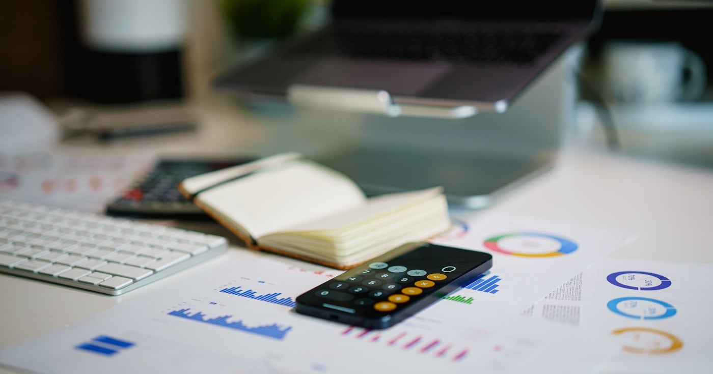 Financial report with expense and cost calculations representing cash flow