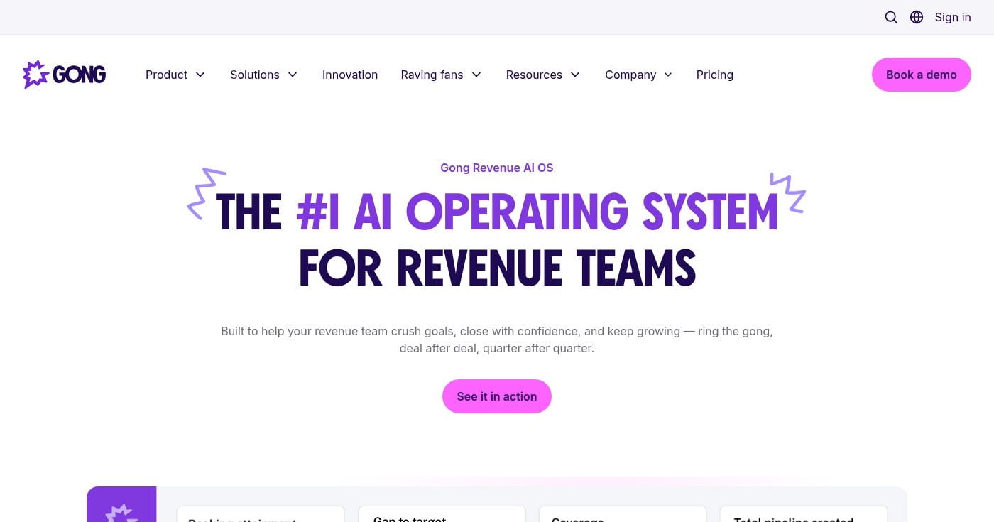 Gong revenue intelligence platform