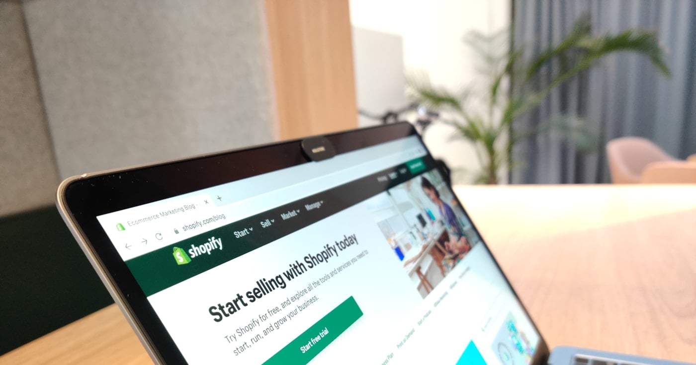 Shopify ecommerce platform on MacBook Air