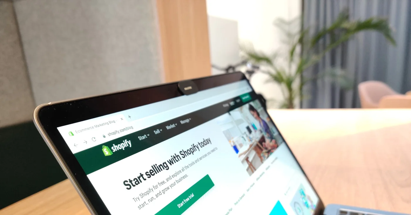 Shopify ecommerce platform on MacBook Air