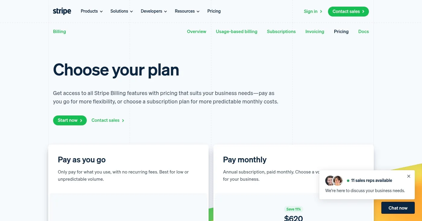 Stripe Billing plans and subscription pricing